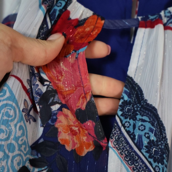 INC NWOT Scarf Flower Halter Handkerchief Dress Size 0X - Picture 5 of 8